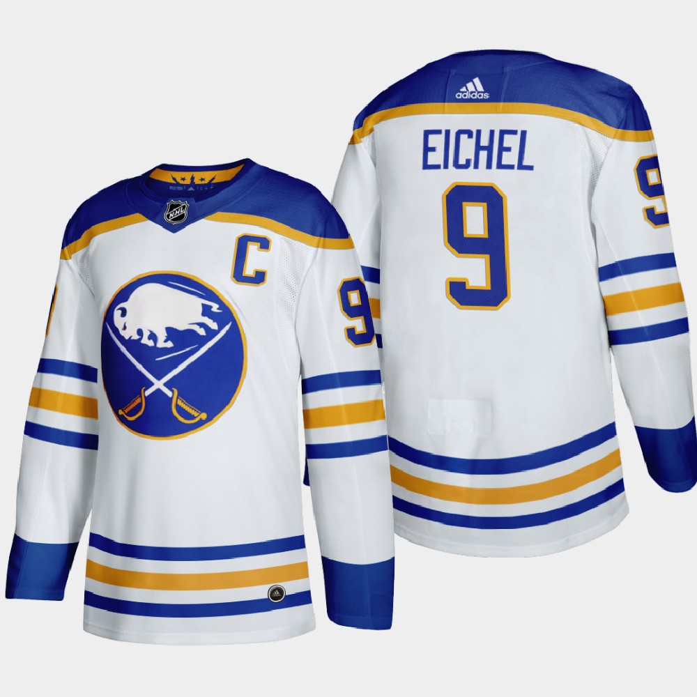 Buffalo Sabres #9 Jack Eichel Men Adidas 2020 Away Authentic Player Stitched NHL Jersey White